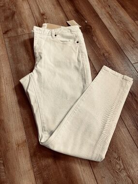 Michael Kors High Waist Selma Skinny Ankle White Denim Jeans NWT Size 12 Slim